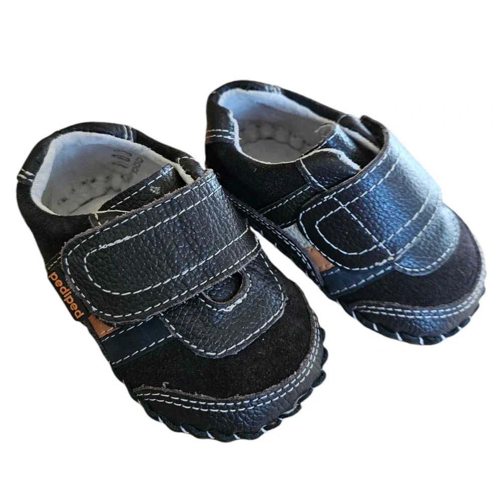 Pediped Originals Leather Christopher Sneakers Infant Size 0-6 Months - Picture 2 of 9